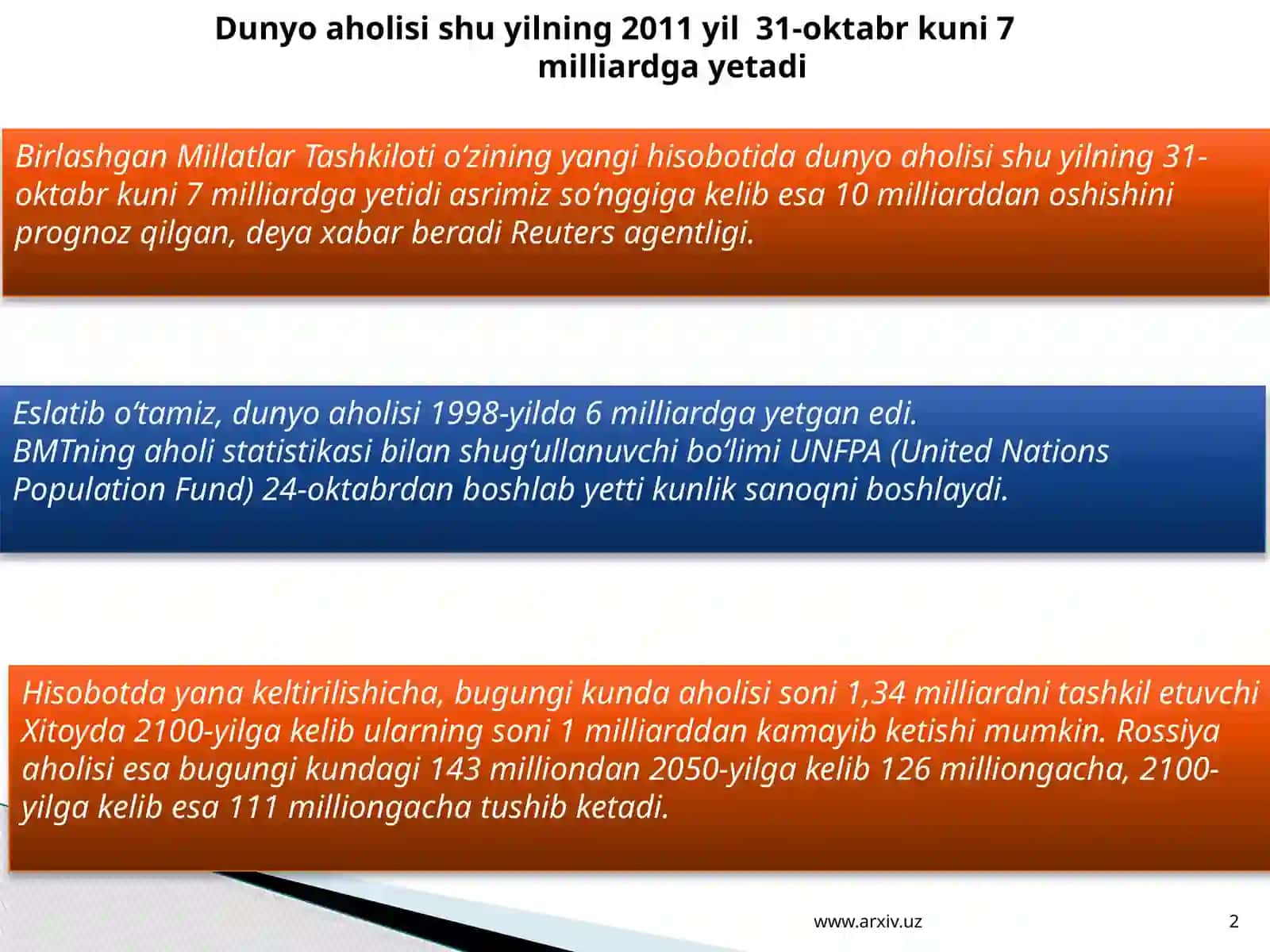 Dunyo Millati Hisobi 2