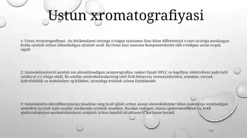 Aminokislotalarni Ajratib Olish VaIdentifikatsiyalash Usullari 2