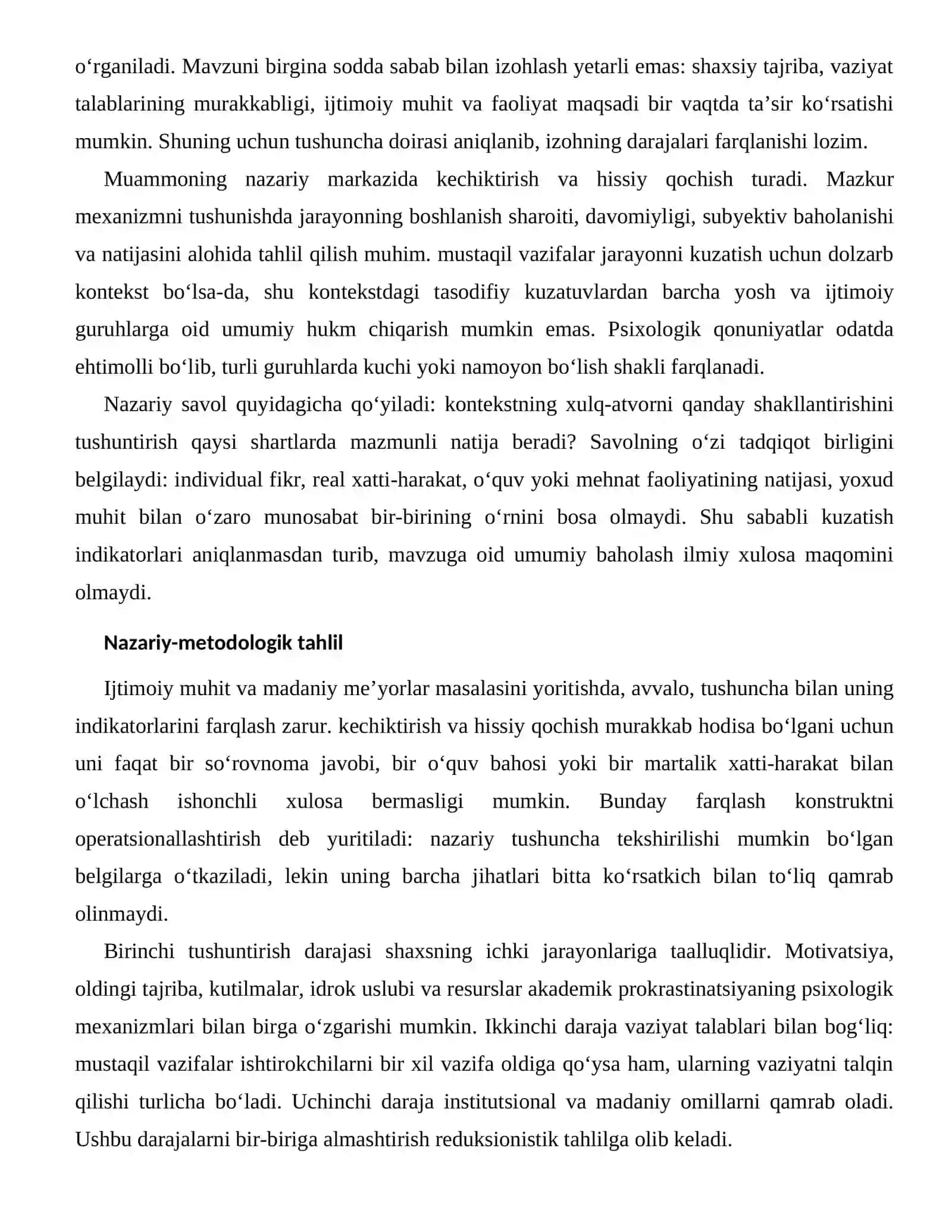 AKADEMIK PROKRASTINATSIYANING PSIXOLOGIK MEXANIZMLARI — IJTIMOIY-MADANIY OMILLARI 2