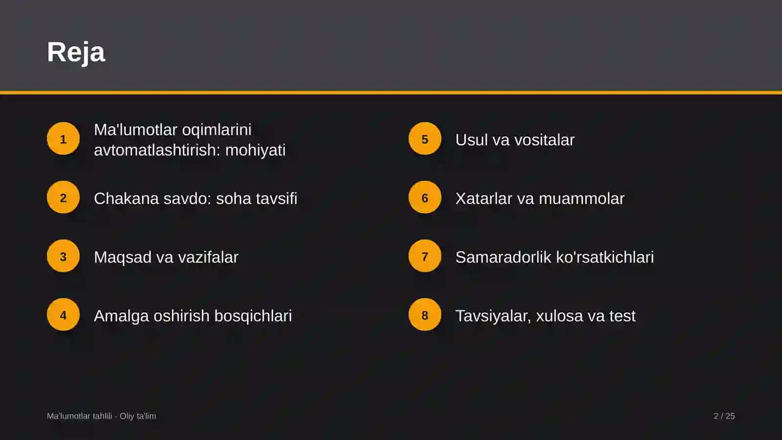 chakana savdoda ma'lumotlar oqimlarini avtomatlashtirish 9328 2