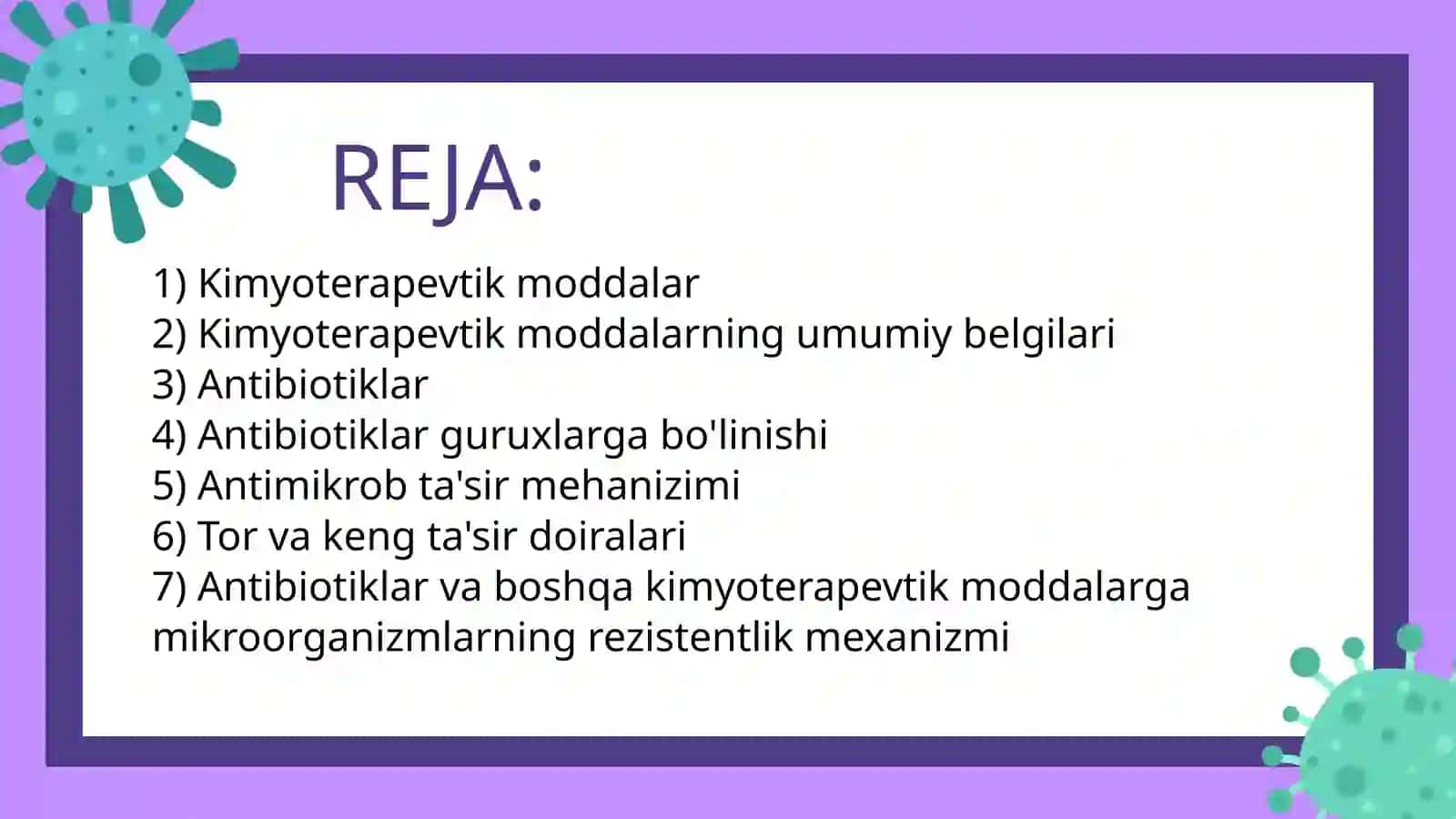 KIMYOTERAPEVTIK MODDALAR.ANTIBIOTIKLAR 2
