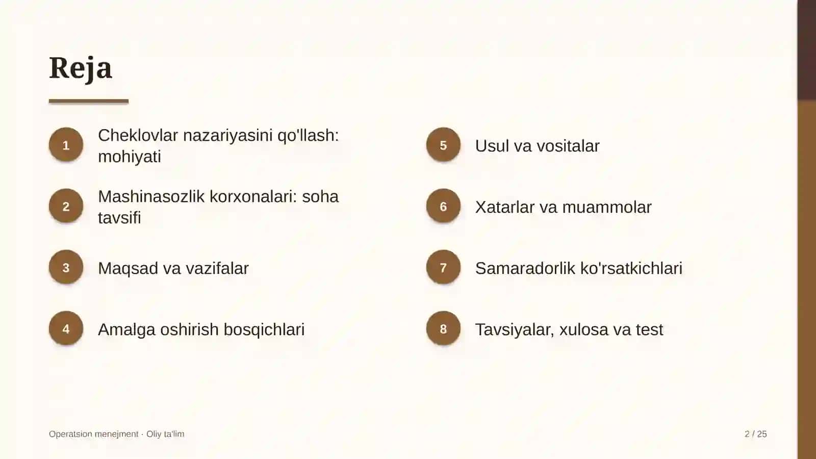mashinasozlik korxonalarida cheklovlar nazariyasini qo'llash 5047 2