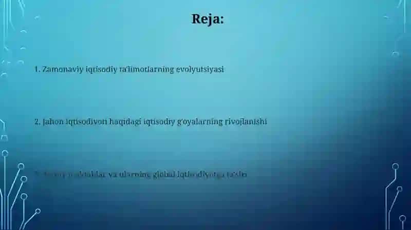 Zamonaviy iqtisodiy ta'limotlar evolyutsiyasi 2