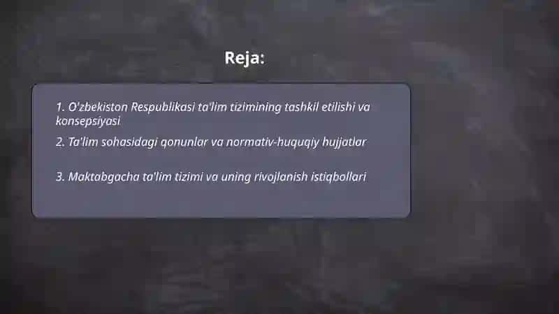 O'zbekiston Respublikasi ta'lim tizimi, pedagoglik kasbi va uning vazifalari 2