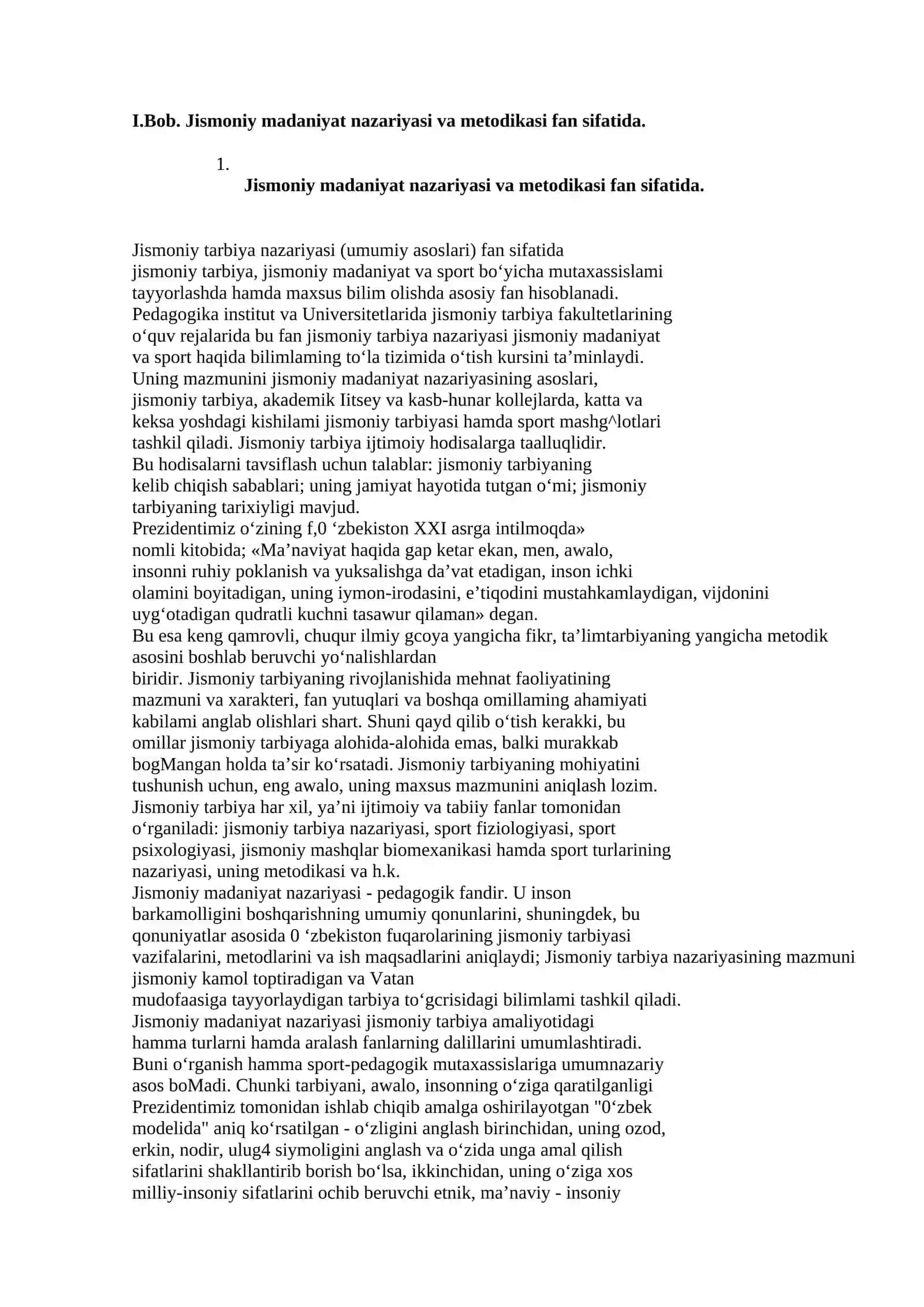 Jismoniy madaniyat nazariyasi va metodikasi fanining maqsadi hamda vazifalari 2