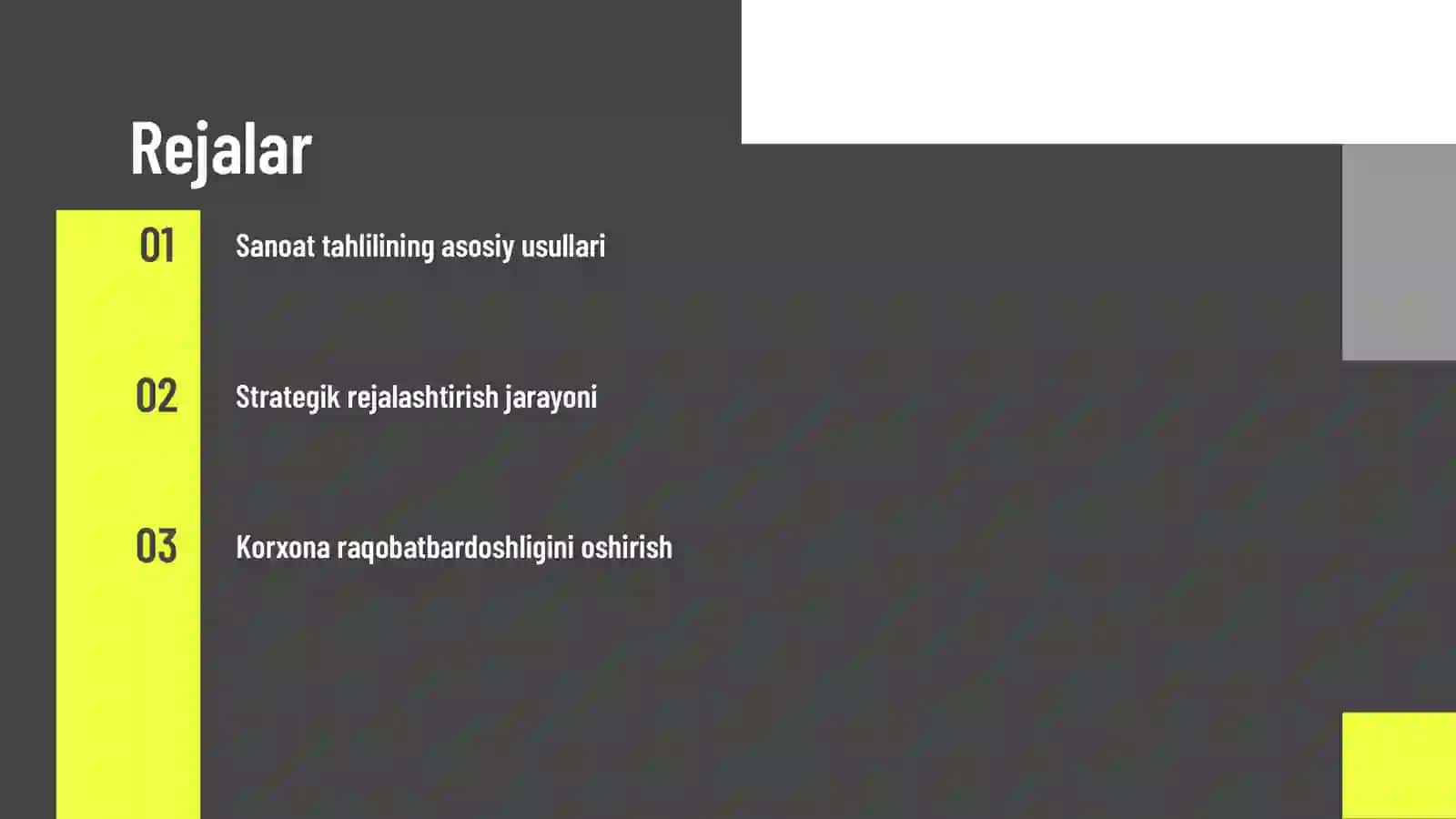 Sanoat korxonalarida strategik tahlil 2