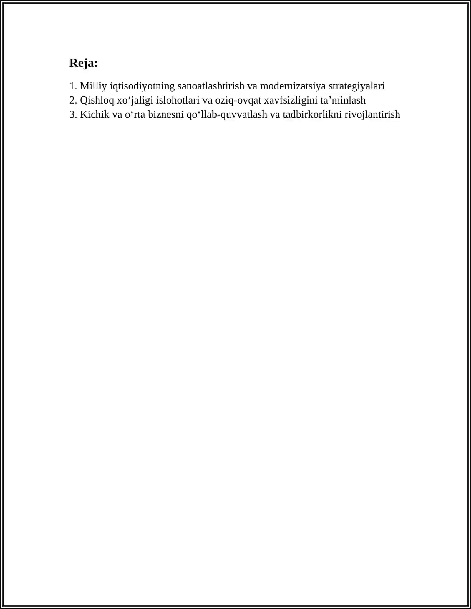 MILLIY IQTISODIYOT VA UNI SHAKLLANTIRISHNING DOLZARB MUAMMOLARI 2
