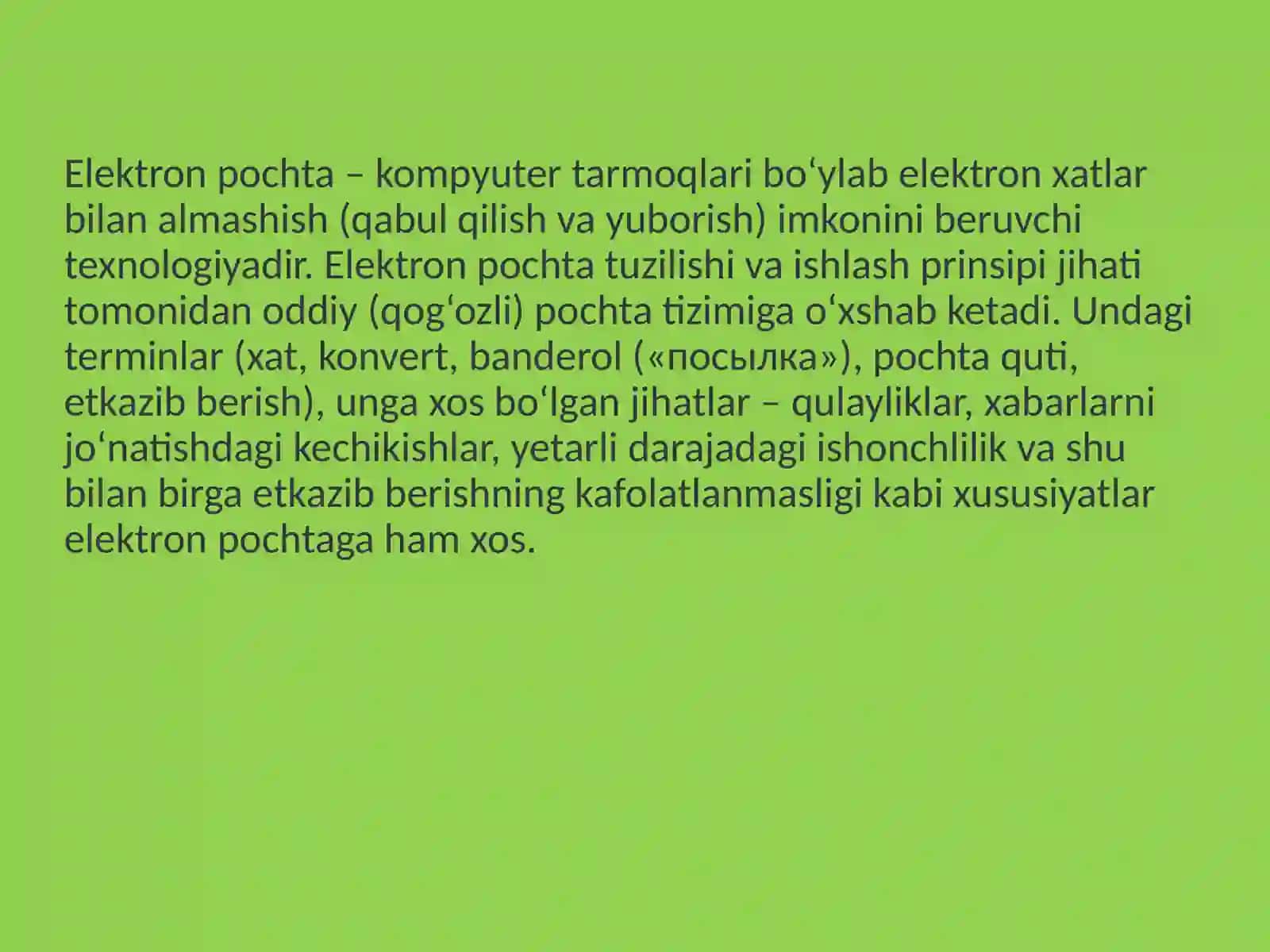 Internet tarmog'i  xizmatlari 2