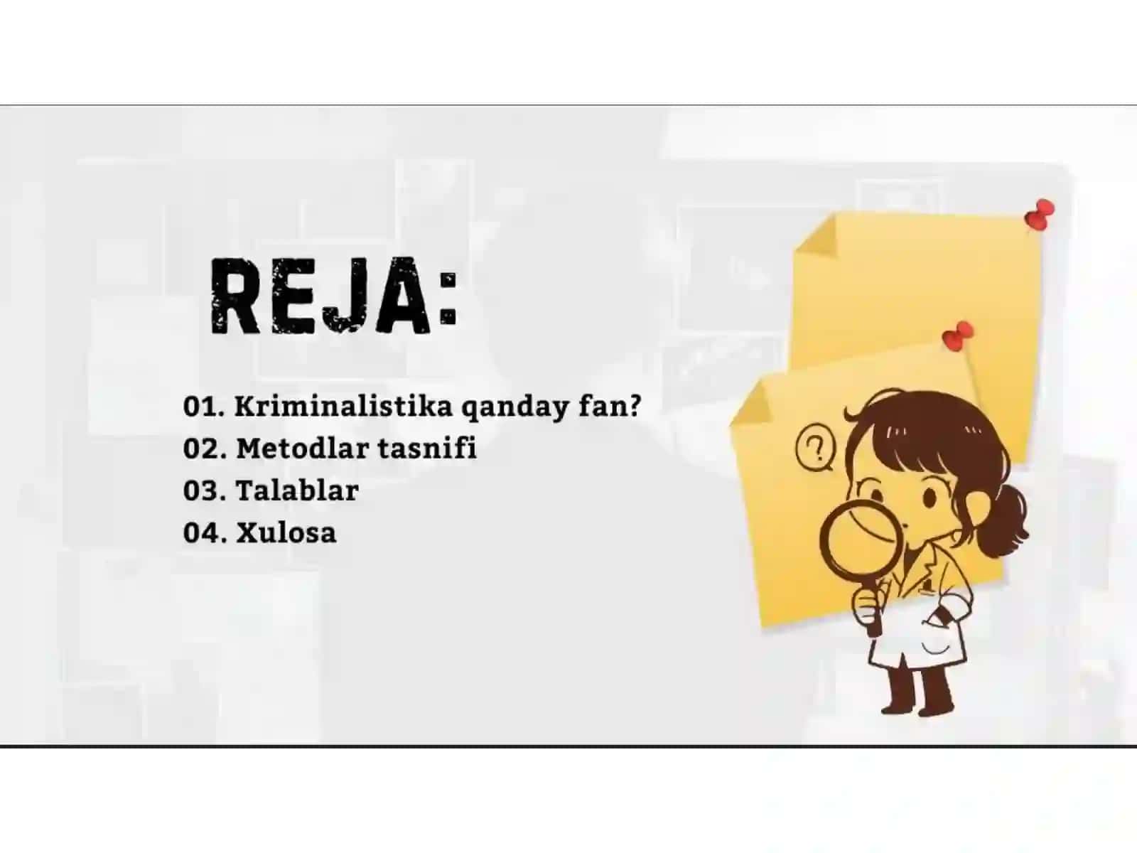 Kriminalistika fani metodlari 2
