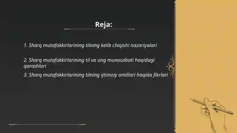 Sharq mutafakkirlarining til shakillanishiga oid qarashlari 2