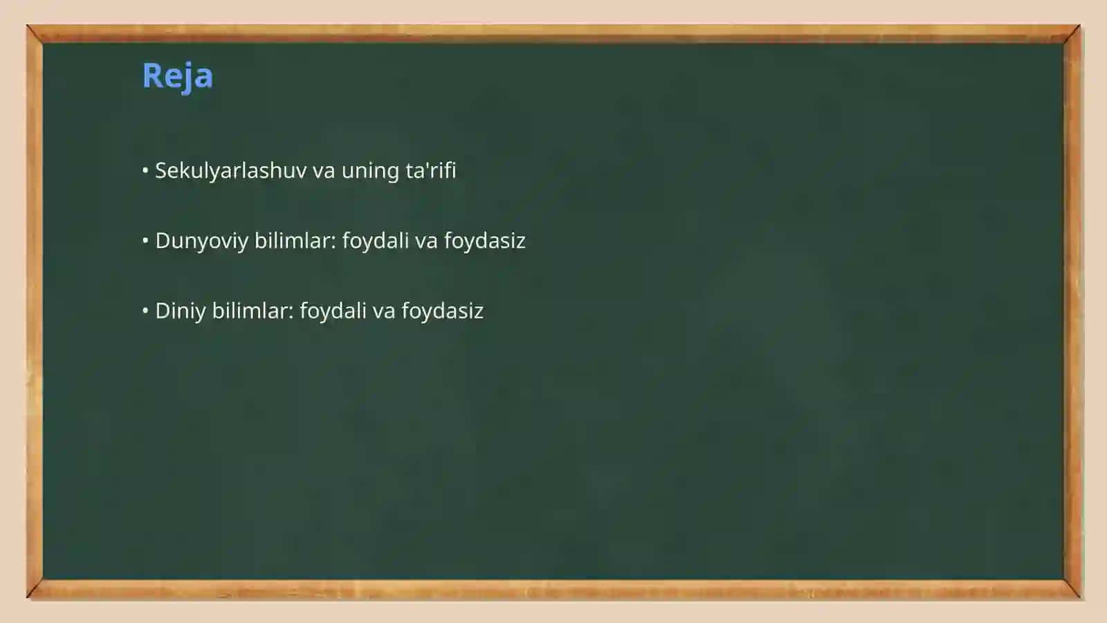 Dunyoviy va diniy bilimlar (foydali va foydasiz) mutanosibligiga erishishda sekulyarlashuvning oʻrni 2