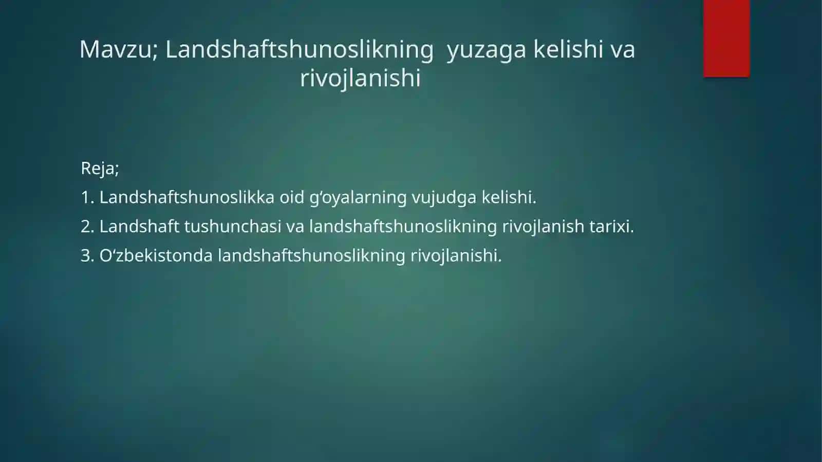 Landshaftshunoslikning yuzaga kelishi va rivojlanishi 2