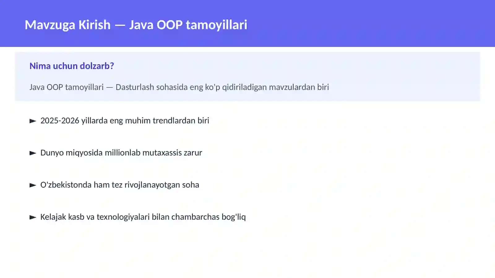 Java OOP tamoyillari 2