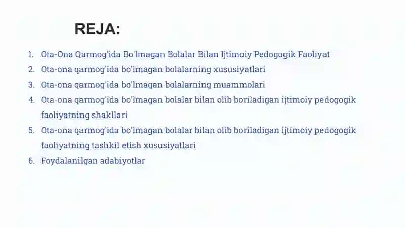Ota-Ona Qarmog'ida Bo'lmagan Bolalar Bilan Ijtimoiy Pedogogik Faoliyat 2