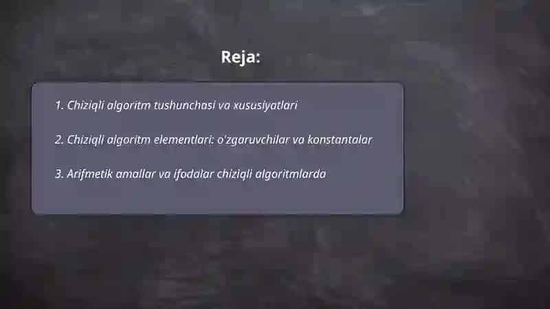 Chiziqli algoretimlar 2
