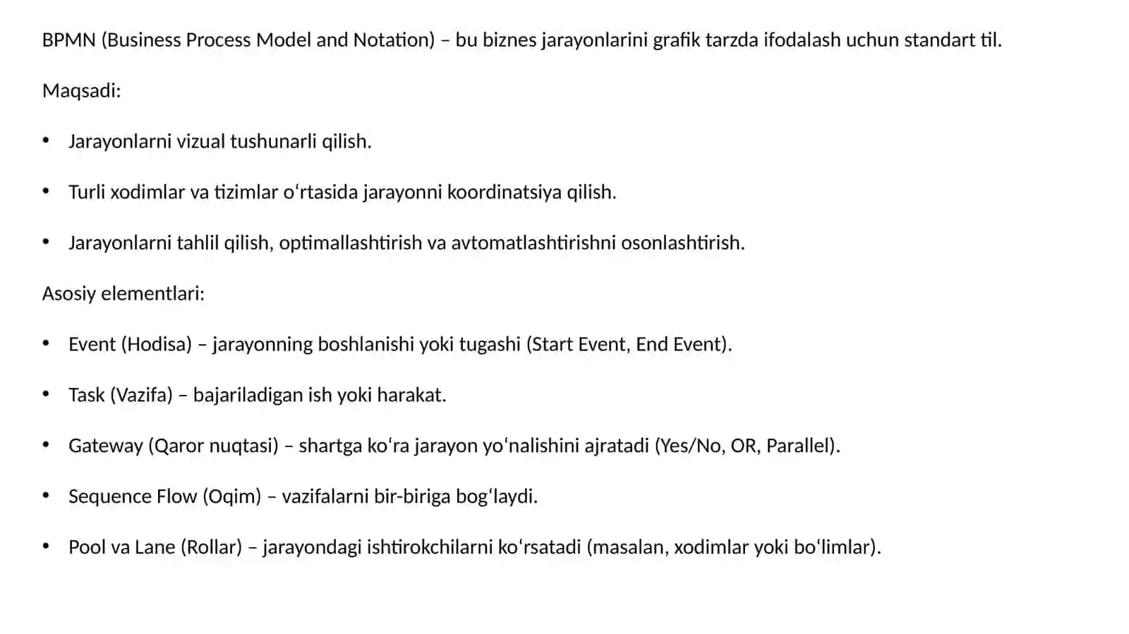 BPMN. Diagrammasi 2