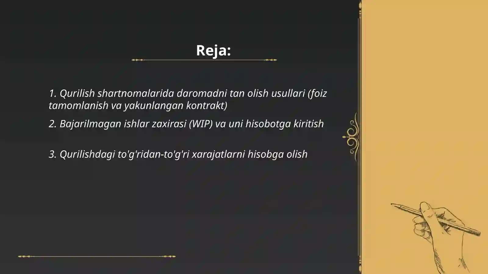 Qurilish tashkilotlarida moliyaviy natijalar hisobi 2