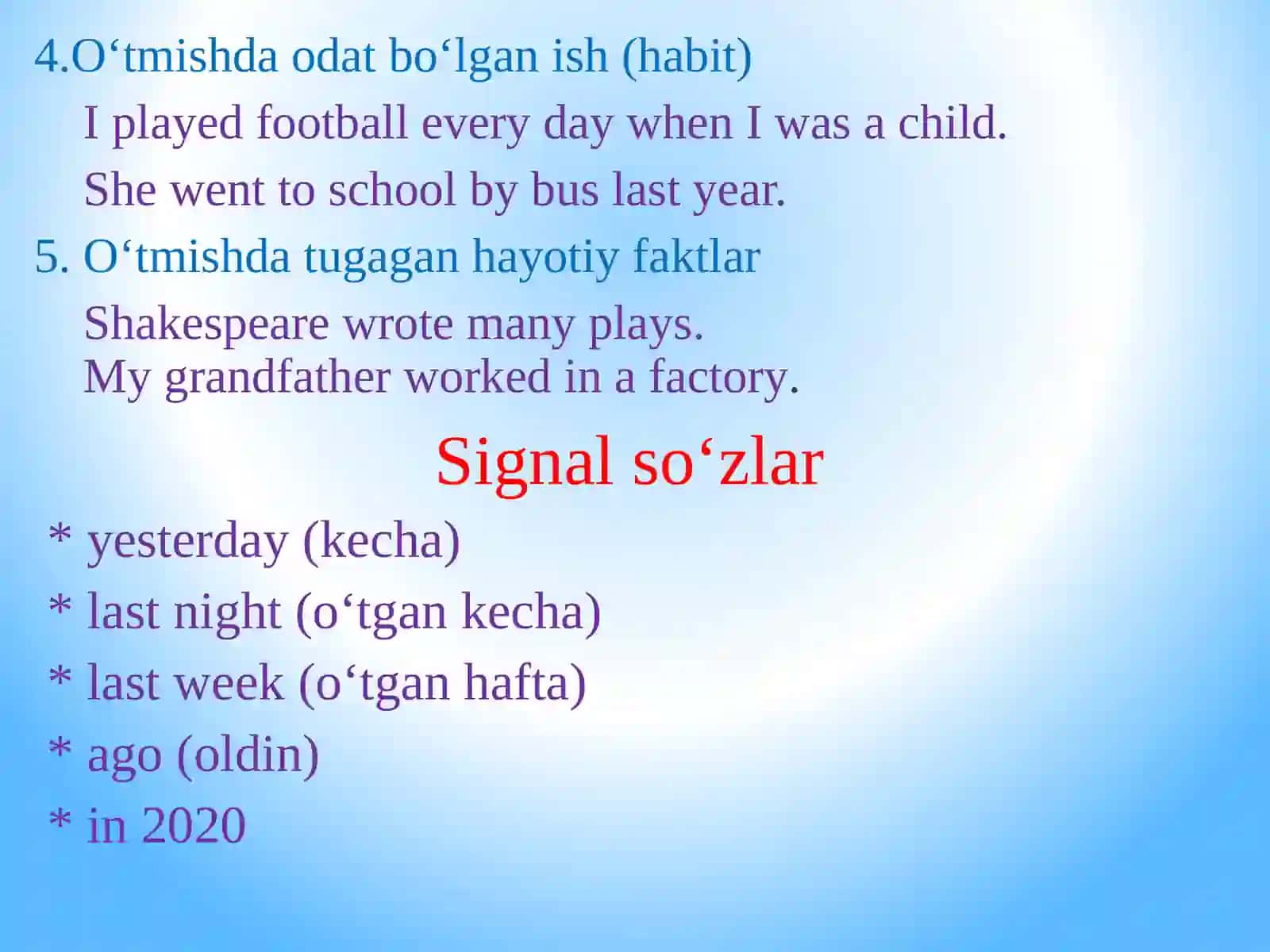 Past Simple Tense 2