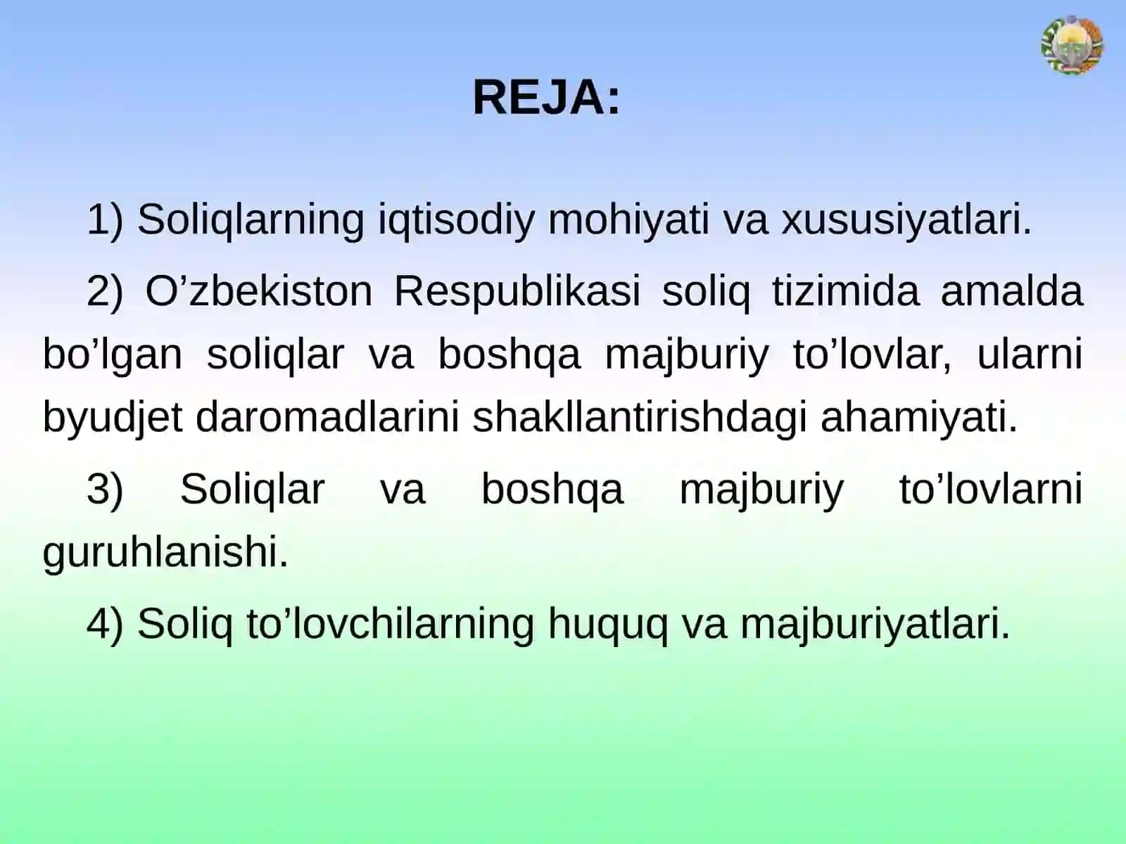 Soliqlarning iqtisodiy mohiyati va xususiyatlari 2