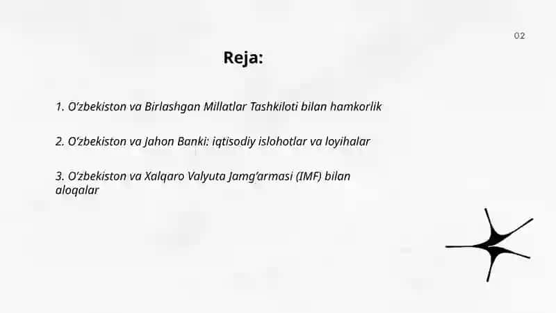 O’zbekistoning xalqaro tashkilotlar bilan aloqasi 2