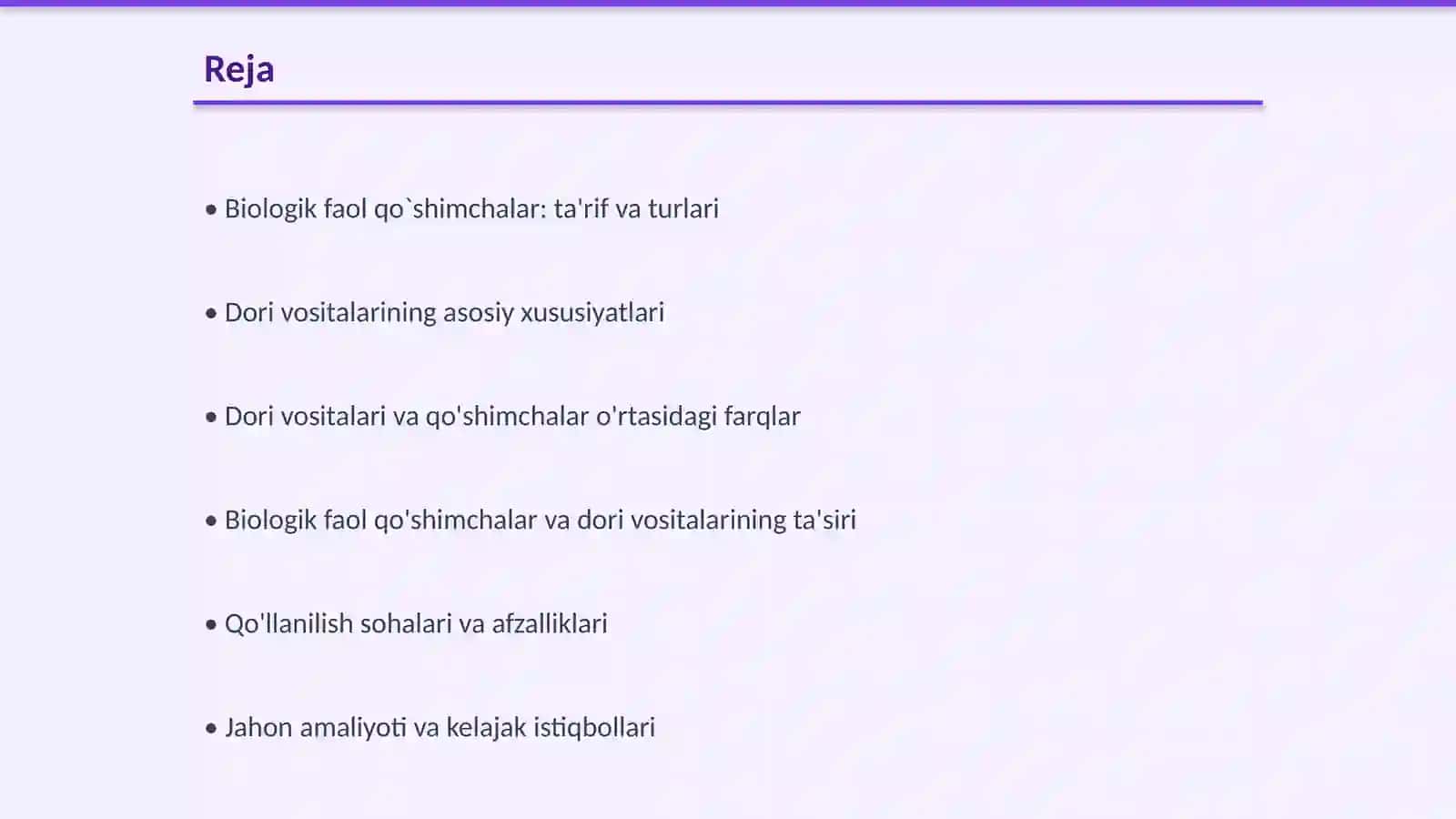 Biologik faol qo'shimchalar va dori vositalarining qiyosiy taxlili 2