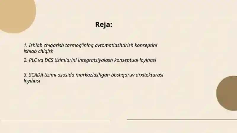 Ishlab chiqarish tarmoqlari va tizimlarini avtomatlashtirishning konseptual loyihasi 2