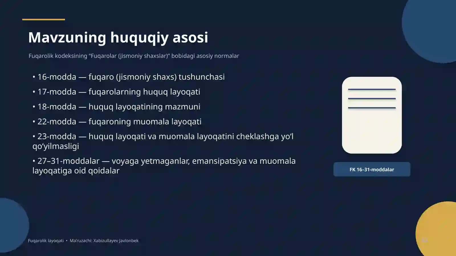 Fuqarolik Layoqati 2
