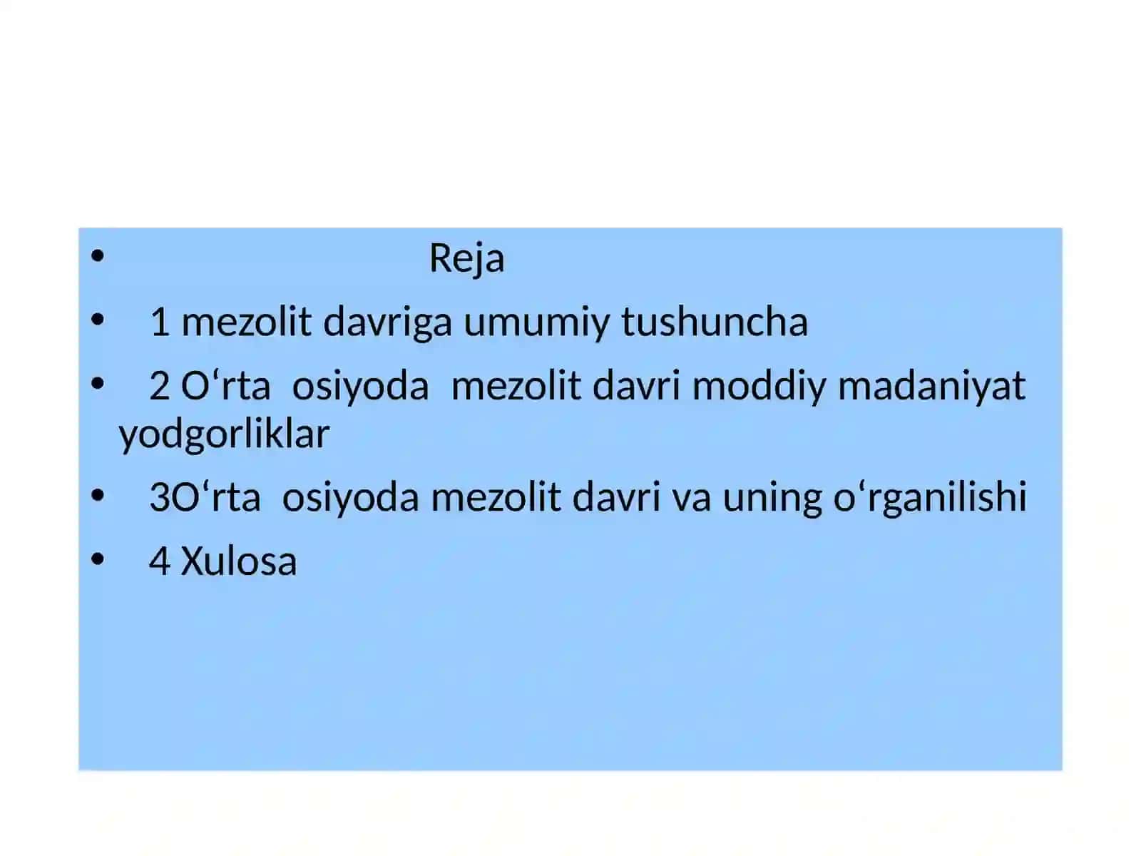 Markaziy Osiyoda mezolit davri madaniyati 2