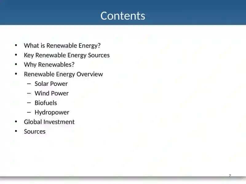 Key Renewable Energy Sources 2