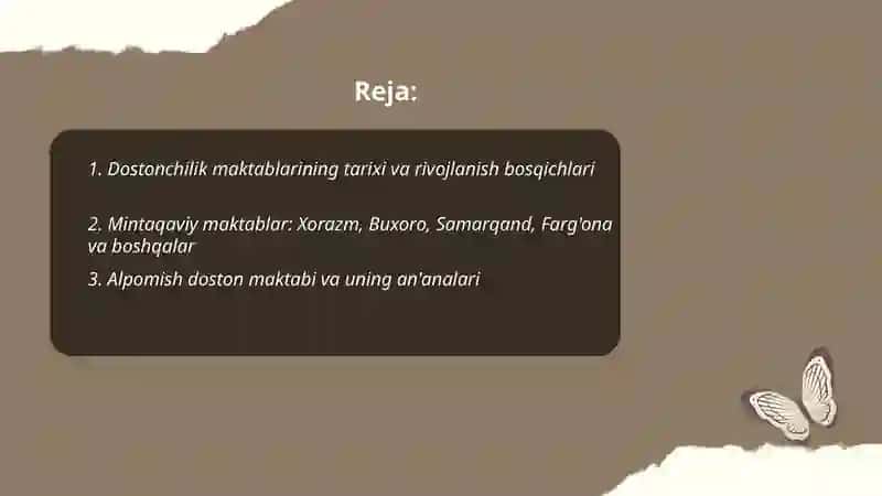 Dostonchilik maktablari va ularning an'analari 2