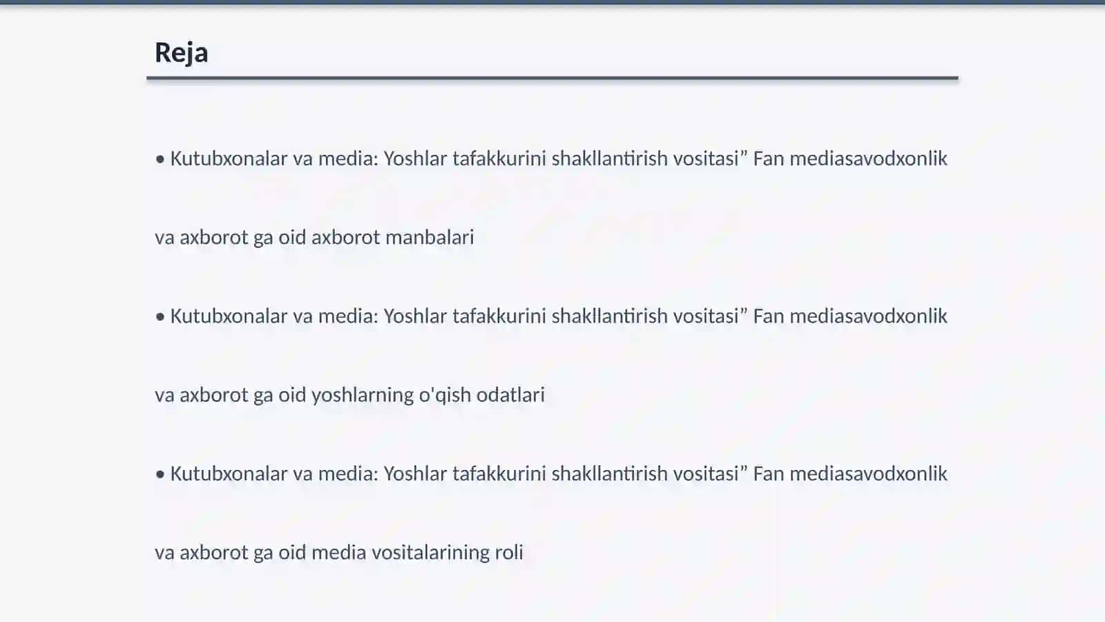 Kutubxonalar va media: Yoshlar tafakkurini shakllantirish vositasi 2