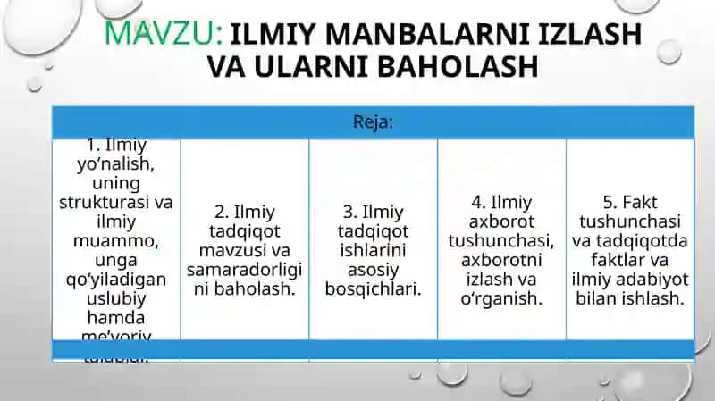 Ilmiy manbalarni izlash va ularni baholash 2
