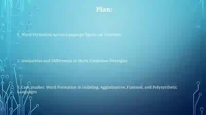Word Formation Across Language Types: An Overview 2