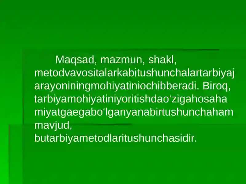 TARBIYA TURLARI MAVZUNI MAQSAD VA VAZIFALARI SHAKIL VA METODLARI 2