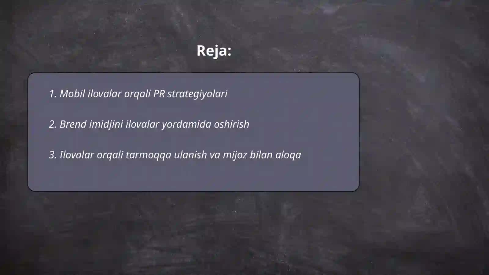 Mobil ilovalar orqali PR texnologiyasi sifatida 2