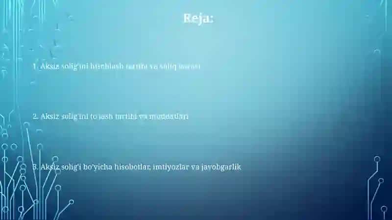 Aksiz solig'ini hisoblash va byudjetga to'lash tartibi 2
