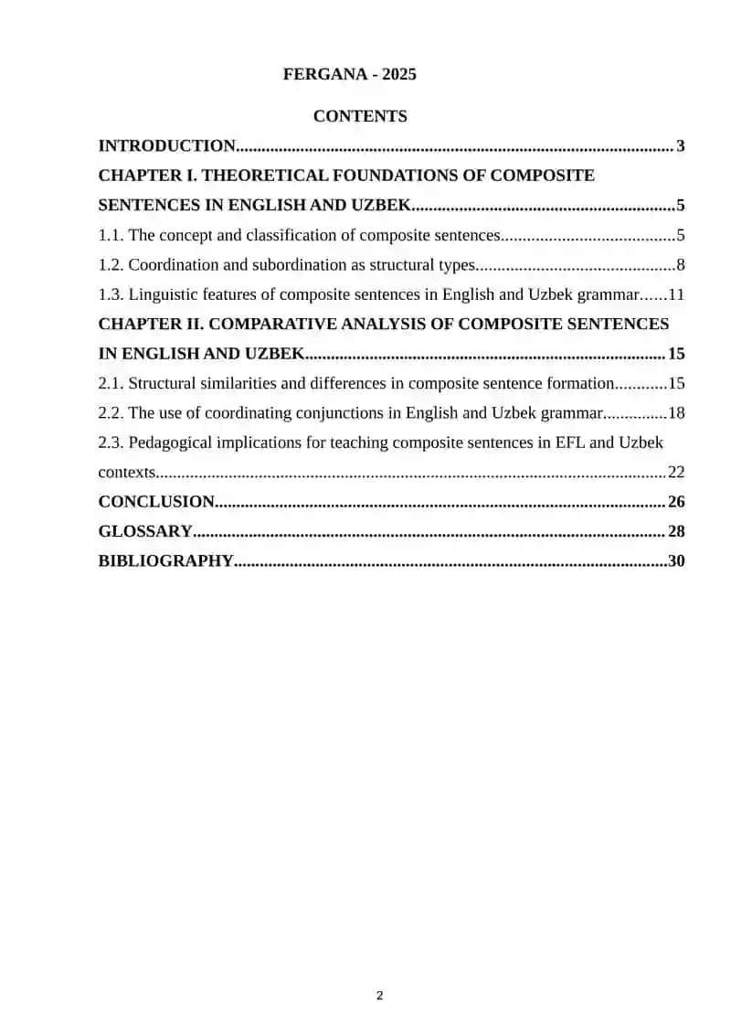 The analysis of composite sentence structure in the English and Uzbek languages 2
