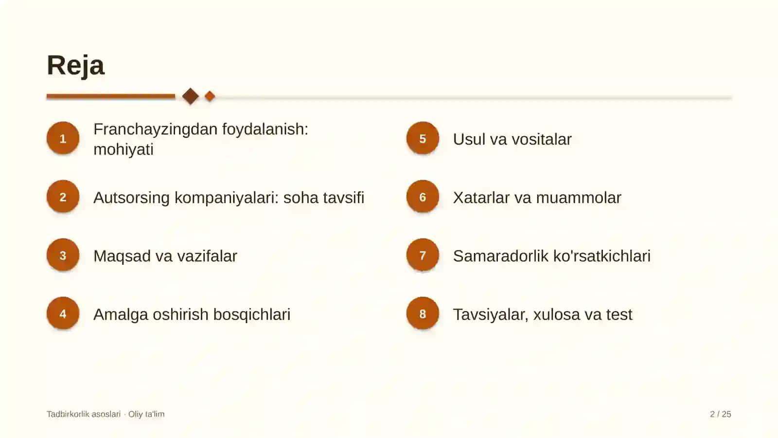 Autsorsing kompaniyalarida franchayzingdan foydalanish 2