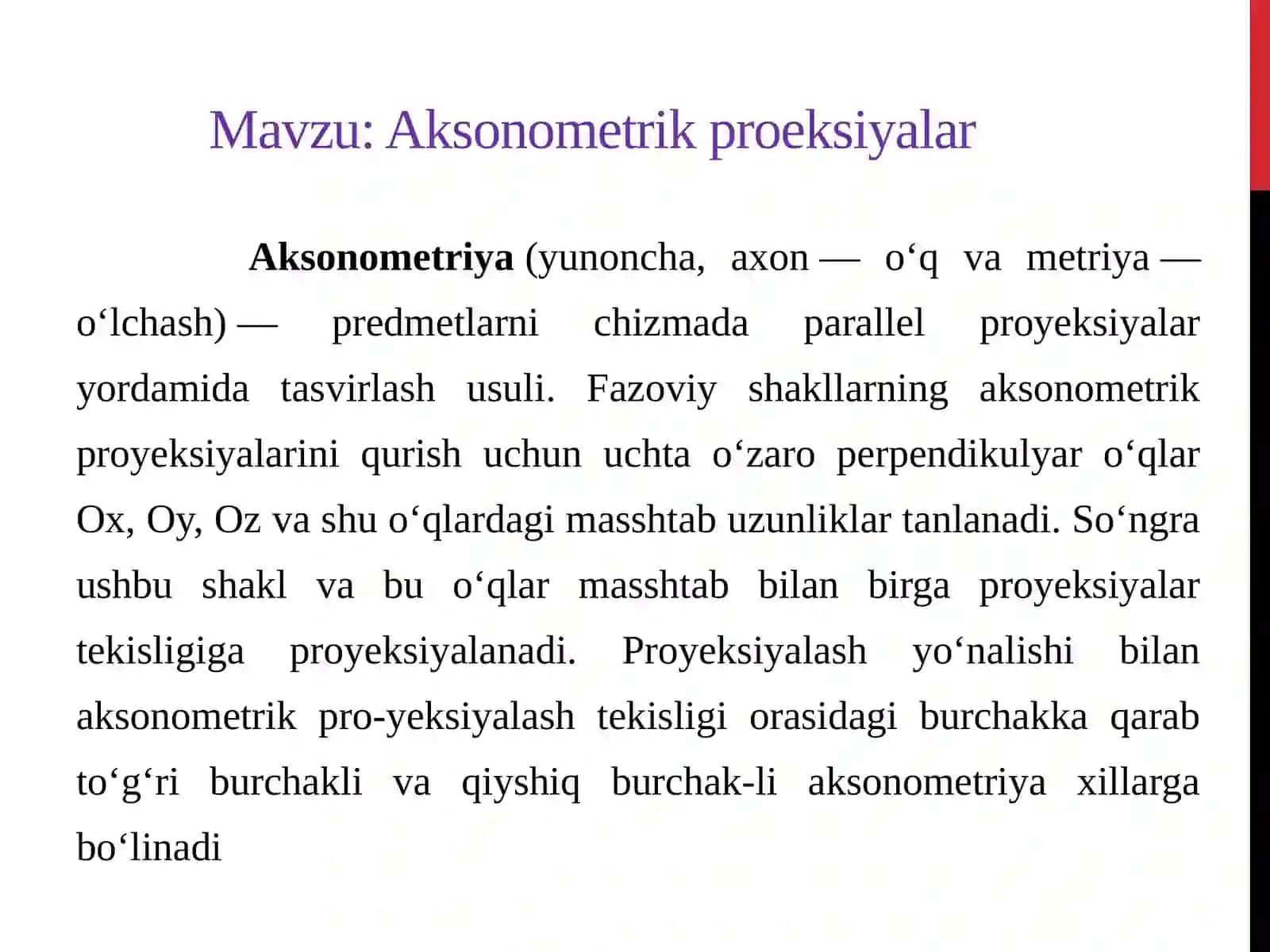 MUHANDISLIK VA KOMPYUTER GRAFIKASI FANIDAN TAYYORLAGAN MUSTAQIL ISHI 2