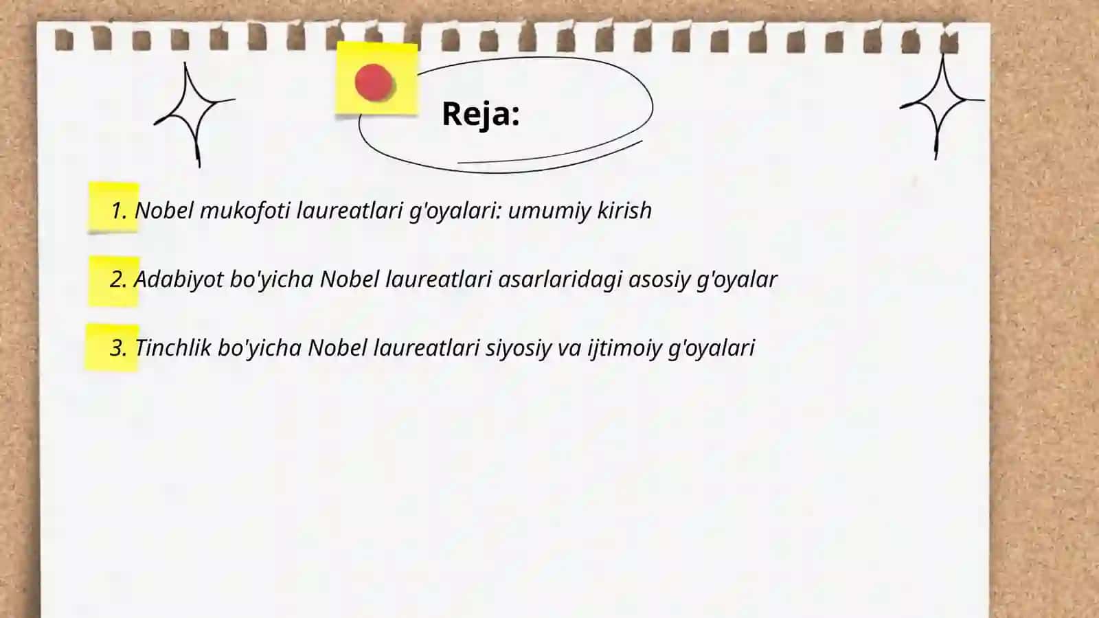 Nobel mukofoti laureatlari g'oyalari 2