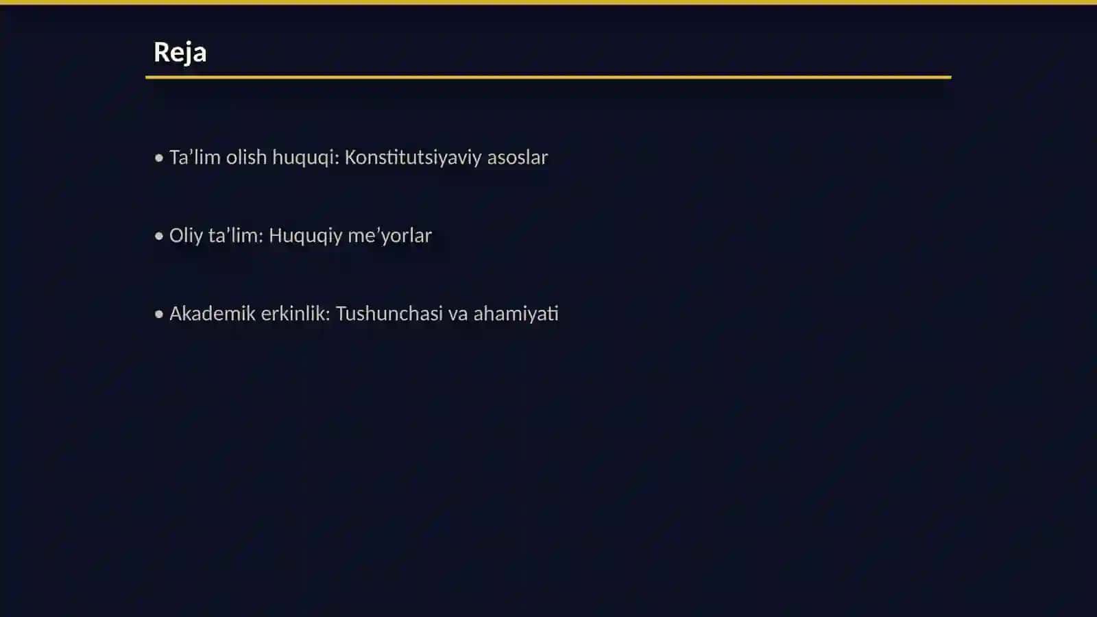 Ta’lim olish huquqi:Oliy ta’lim va akademik erkinlikning konstitutsaviy kafolatlari 2