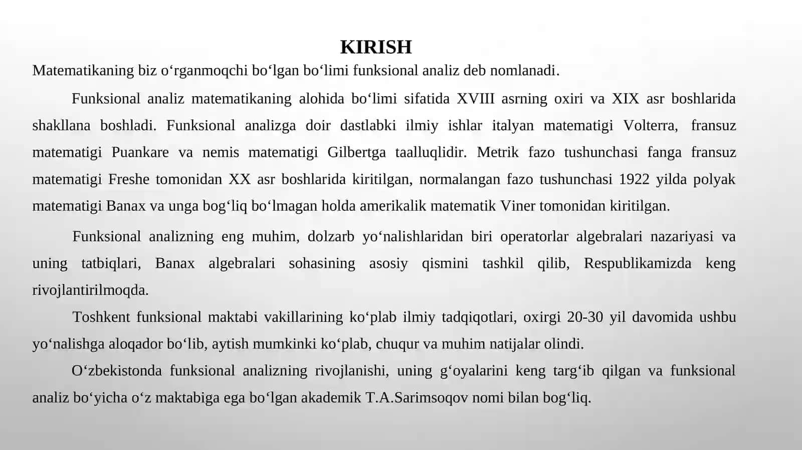 Mertik fazolarda ochiq va yopiq to'plamlar 2