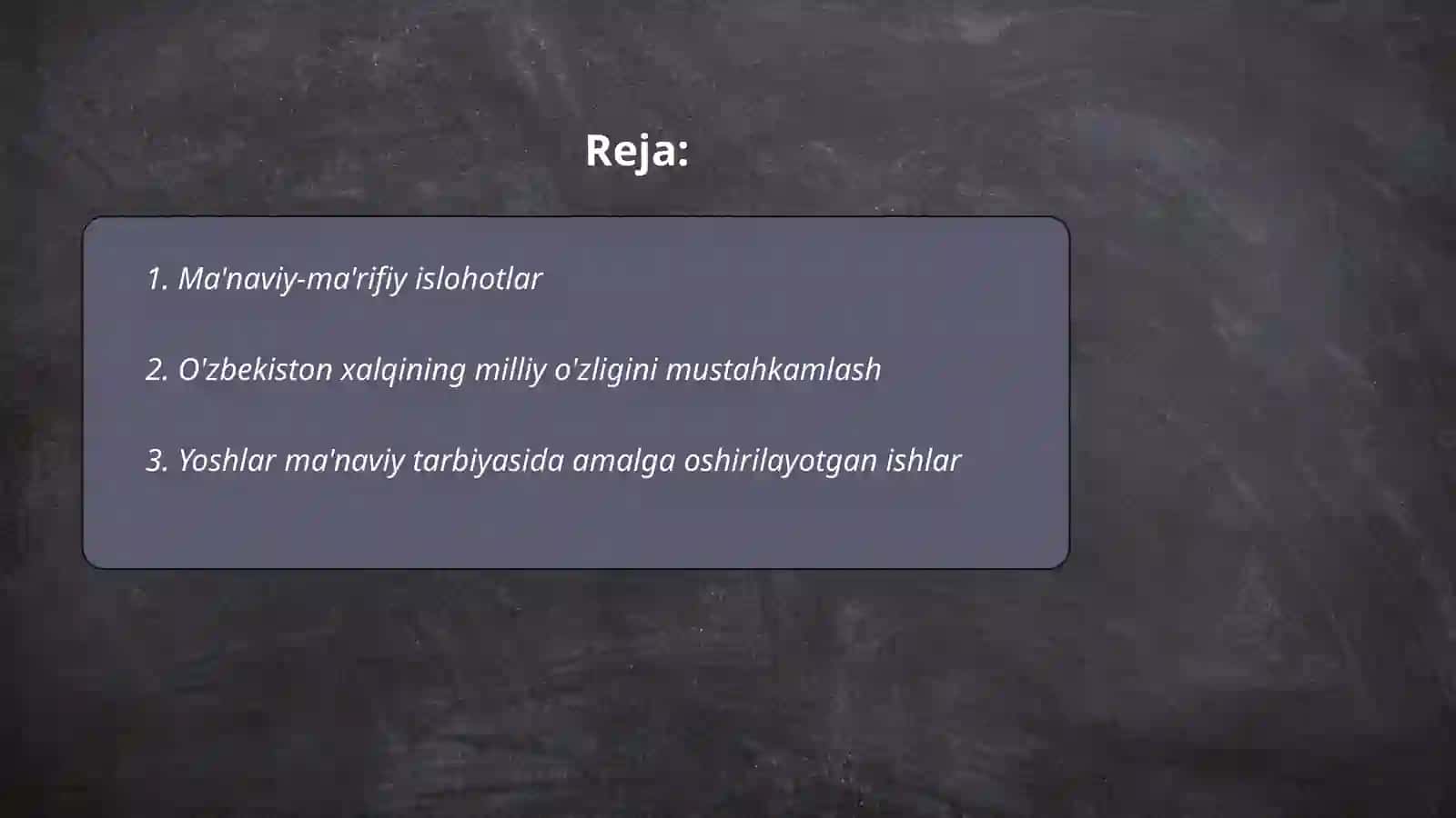 Ma'naviy-ma'rifiy islohotlar 2