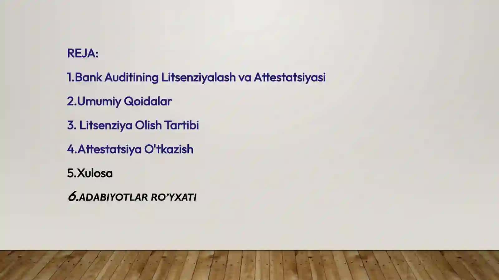 Bank Auditining Litsenziyalash va Attestatsiyasi 2