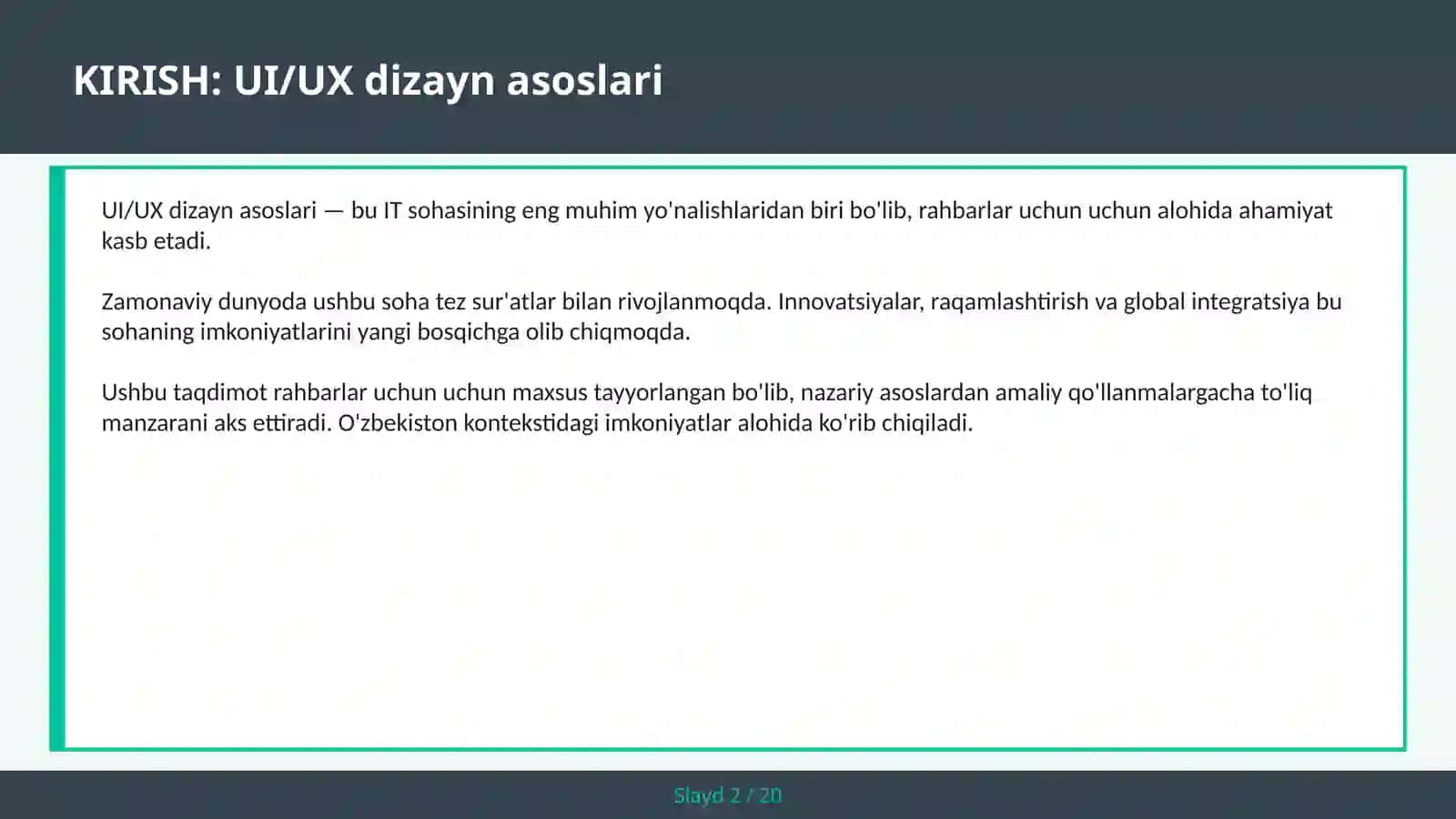 UI/UX DIZAYN ASOSLARI 2