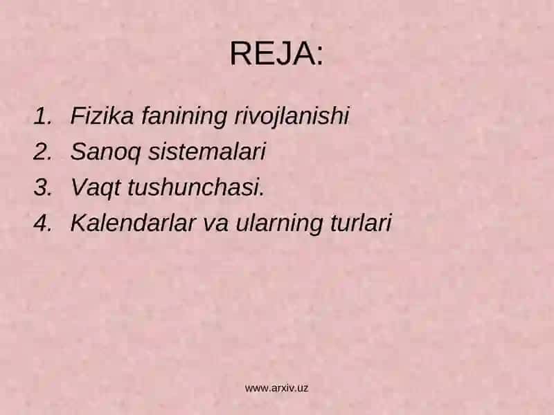 Fizika fanining rivojlanishi 2