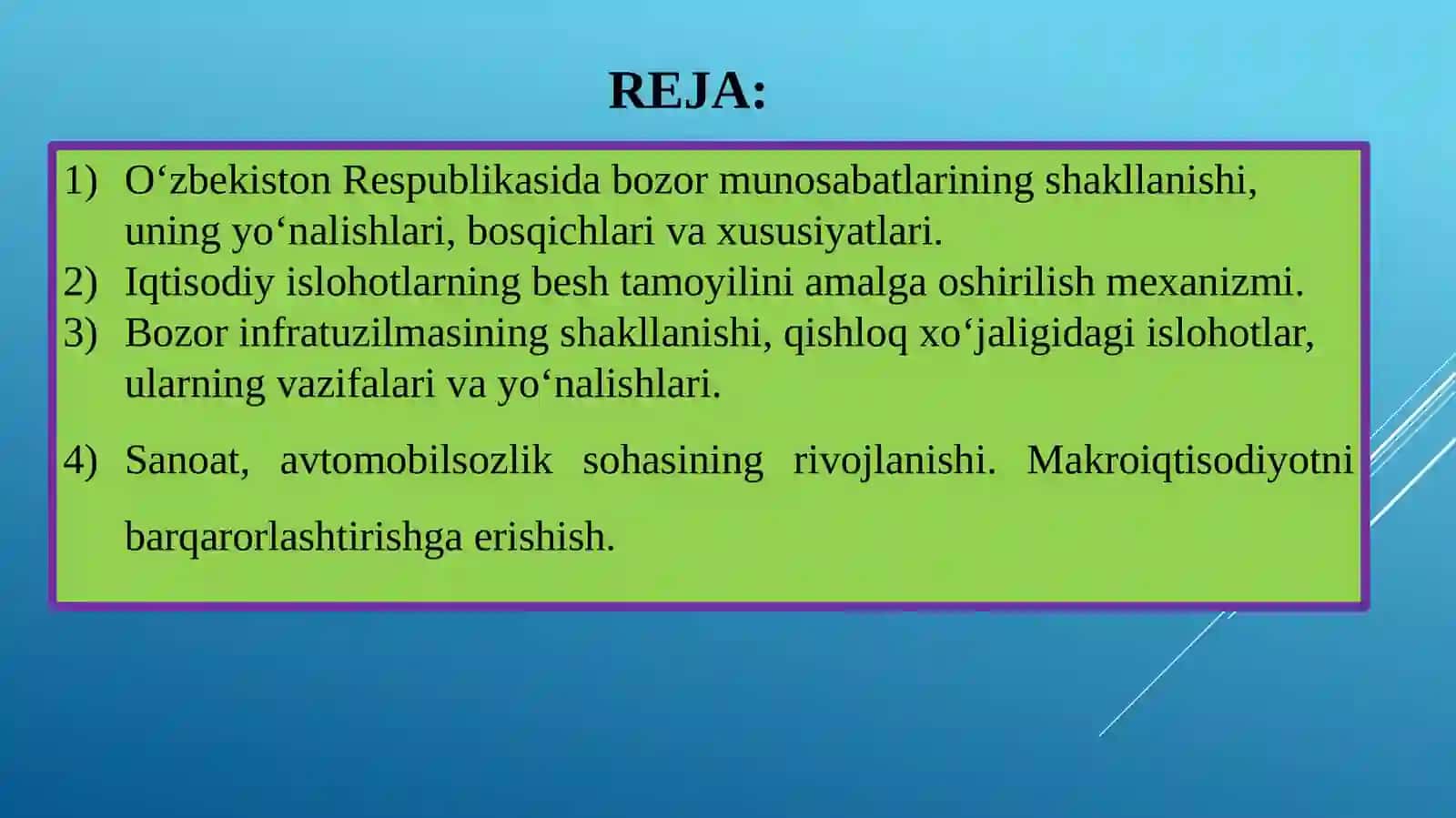 O‘ZBEKISTONDA BOZOR MUNOSABATLARINING RIVOJLANISHI 2