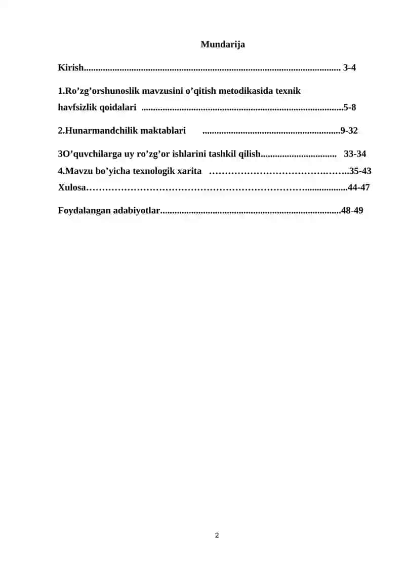 Ro‘zg‘orshunoslik asoslari o‘qitish metodikasi 2