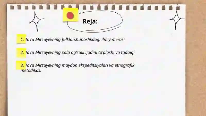 Toʻra Mirzayevning oʻzbek folklorshunosligiga qoʻshgan hissasi 2