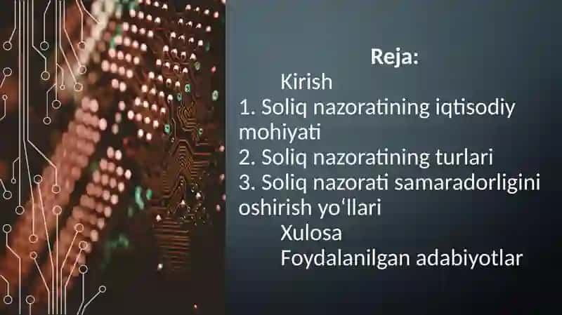Soliq nazorati mohiyati 2